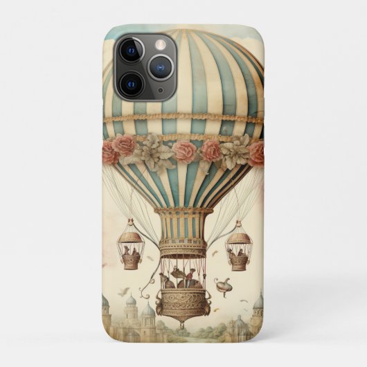 Vintager Bläserblauer Streifen Heißluftballon Case-Mate iPhone Hülle (Rückseite)