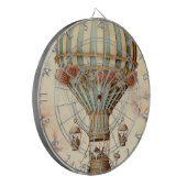 Vintager Bläserblauer Streifen Heißluftballon Dartscheibe (Vorderseite Links)
