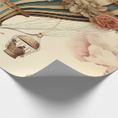 Vintager Bläserblauer Streifen Heißluftballon Geschenkpapier (Ecke)