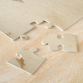 Vintager Bläserblauer Streifen Heißluftballon Puzzle (Seite)