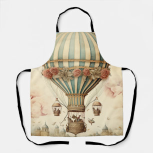 Vintager Bläserblauer Streifen Heißluftballon Schürze