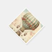 Vintager Bläserblauer Streifen Heißluftballon Serviette (Ecke)