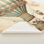 Vintager Bläserblauer Streifen Heißluftballon Sherpadecke (3/4)