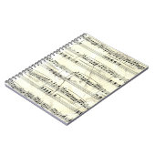 Vintager Blatt-Musik-rustikaler Papierdruck Notizblock (Linke Seite)