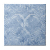 Vintager blau gestörter weißgetünchter Marmorausbl Fliese (Vorderseite)