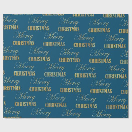 "VINTAGER BLAU & GOLD" GESCHENKPAPIER (Flach)