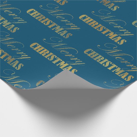 "VINTAGER BLAU & GOLD" GESCHENKPAPIER (Ecke)