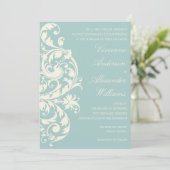 Vintager BLAU- UND KREDITBLÜH | EINLADUNG (Stehend Vorderseite)