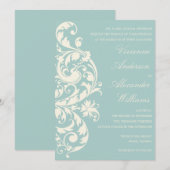 Vintager BLAU- UND KREDITBLÜH | EINLADUNG (Vorne/Hinten)