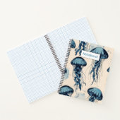 Vintager Blaue Quallen Ozean Themenwelt Uni reguli Notizblock (Innenseite)