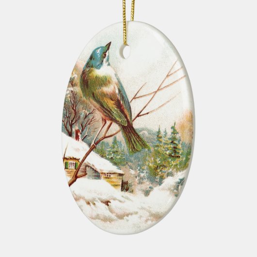 Vintager Blaue Vogel Keramikornament (Links)