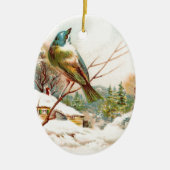 Vintager Blaue Vogel Keramikornament (Vorne)