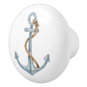 Vintager blauer Anker mit Seilbahn Keramikknauf (Rechts)