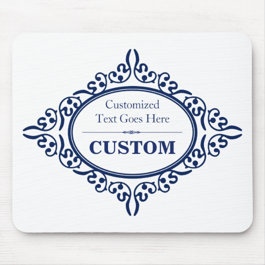 Vintager blauer Aufkleber 3 Mousepad (Vorne)