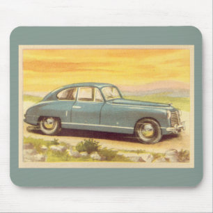 Vintager blauer Auto-Druck Mousepad