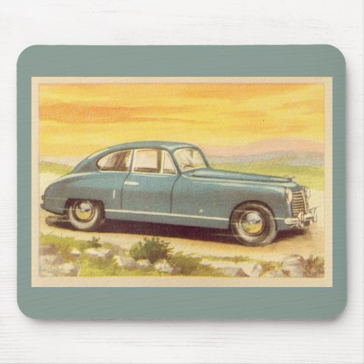 Vintager blauer Auto-Druck Mousepad (Vorne)