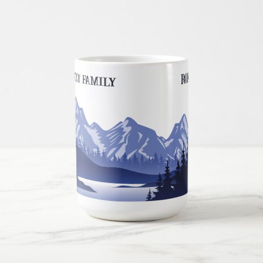 Vintager Blauer Berg Sonnenuntergang Kaffeetasse (Mittel)
