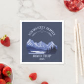 Vintager Blauer Berg Sonnenuntergang Serviette (Beispiel)