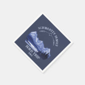 Vintager Blauer Berg Sonnenuntergang Serviette (Ecke)
