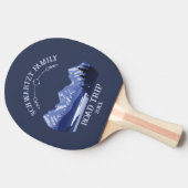 Vintager Blauer Berg Sonnenuntergang Tischtennis Schläger (Seitenansicht)