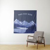 Vintager Blauer Berg Sonnenuntergang Wandteppich (Beispiel)