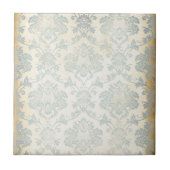 Vintager blauer Damast Fliese (Vorderseite)