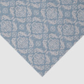 Vintager blauer Damast Seidenpapier (Ausschnitt)