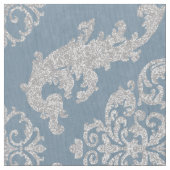 Vintager blauer Damast Stoff (Nahaufnahme)