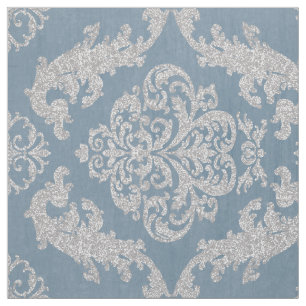 Vintager blauer Damast Stoff
