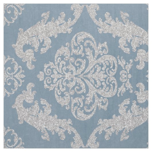 Vintager blauer Damast Stoff (Muster)