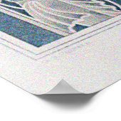 Vintager Blauer Fisch, Kakadu und Zitronen Poster (Ecke)