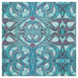 Vintager Blauer Floral Swirl Stoff