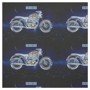 Vintager blauer goldener funkelnder Chrom-Chopper Stoff