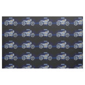 Vintager blauer goldener funkelnder Chrom-Chopper Stoff (Fat Quarter (45,7 x 55,9 cm))