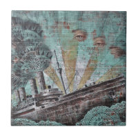 Vintager blauer Graffiti