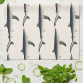 Vintager Blauer Hai, Leben im aquatischen Ozean Geschirrtuch (Gefaltet)