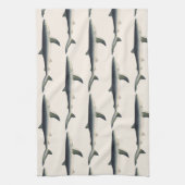 Vintager Blauer Hai, Leben im aquatischen Ozean Geschirrtuch (Vertikal)