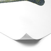 Vintager Blauer Hai, Leben im aquatischen Ozean Poster (Ecke)