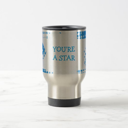 Vintager blauer Halbstar Reisebecher (Mittel)