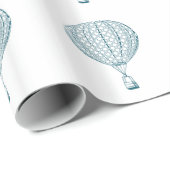 Vintager blauer Heißluft-Ballon Geschenkpapier (Rolleneckpunkt)