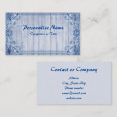 Vintager blauer Holzrahmen Visitenkarte (Vorne/Hinten)