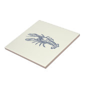 Vintager Blauer Hummer auf Elfenbein Fliese (Seite)