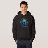 Vintager blauer Hund Mama Da Hoodie (Vorne ganz)
