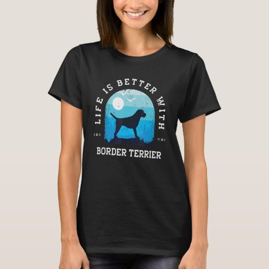 Vintager blauer Hund Mama Da T-Shirt (Vorderseite)