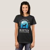 Vintager blauer Hund Mo T-Shirt (Vorne ganz)