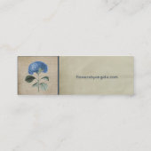 Vintager blauer Hydrangea auf antiker Kalligraphie Mini Visitenkarte (Rückseite)