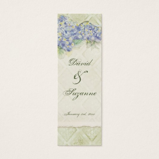 Vintager Blauer Hydrangea Blütenwirbel Damask (Vorderseite)