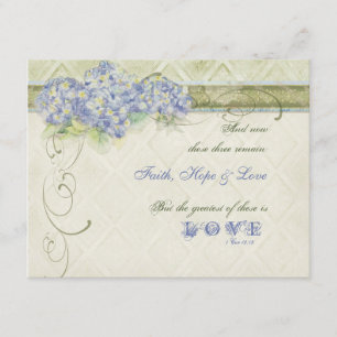 Vintager Blauer Hydrangea Blütenwirbel Damask RSVP Karte