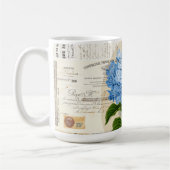 Vintager blauer Hydrangea-französische Kaffeetasse (Links)