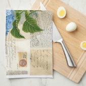 Vintager blauer Hydrangea-französisches Geschirrtuch (Viertel Falte)